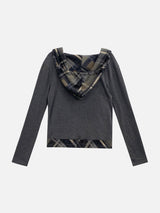Mode Slim Fit Check Pattern Hoodie (2c)