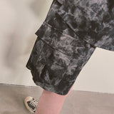 tie-dye cargo shorts_black