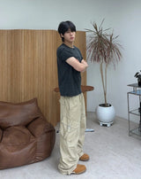 フェレール ヴィンテージ リブド ヘンリーネック ショートスリーブ Tシャツ