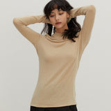 Wool Like Basic T-Shirts Beige