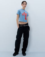 TWISTED LOGO CROP TSHIRT-BLUE