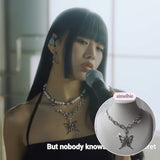 [IDLE Miyeon Necklace] Princess Butterfly Chain Semi Choker Necklace