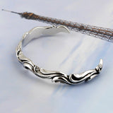 SVB-193 Rough Wave Men`s Bangle Bracelet
