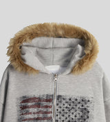 No.1533 AF fur hood ZIP-UP