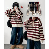 Dela Warmer Color Hooded Button Dangora Knitwear