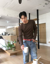 No.1836 arched button T (4color)