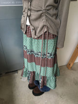 Gentle patchwork skirt (2color)