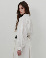 ハートプリントボリュームシャツ [WHITE]