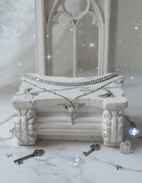 [NMIXX Jiwoo Necklace/Anti-tarnish] Angelic Wand Layered Necklace - Silver Color