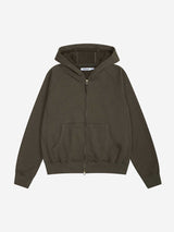 レギュラーコットンフーディジップアップ(OLIVE)