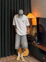 Milk Stripe Washed Bermuda Pants 2COLOR