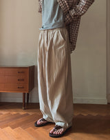 ソベンリネンツータックバンディングパンツ
