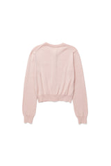 Slim round cardigan_pink