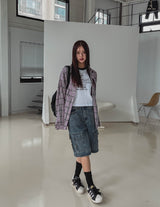 Zipper Two Way Cargo Bermuda Pants