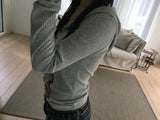 [ee] rib Button Hoodie