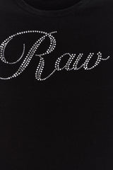 Logo Cubic Crop Top Black