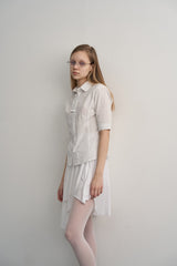 STRIPE FRILL SHIRT