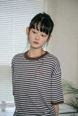 26SS★ Cat Stripe Ringer Tee