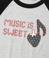 W STRAWBERRY RAGLAN SS TEE GREY(CV2FMFT545A)