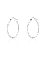 [White gold] カッティングフープピアス (S)