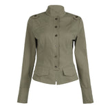 Ami khaki pocket stand long-sleeved shirt