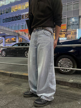 Solt curved denim pants