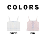 Ribbon Frill Sleeveless (White)