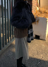  BLACK FUR CROP JACKET