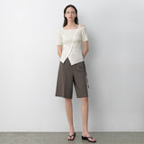 (PT-5651)WAIST STRING BURMUDA PANTS
