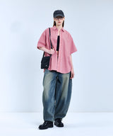 87-STAN072 Classic OverFit Short-Sleeved Gingham Check Shirt