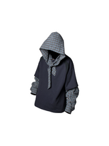 RELABEL Three-Dimensional Composition (Texture) Detachable Hood Fake Two-Piece Multi Wear Texture Checkered Shirt