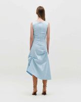 DOZI - Sleeveless Pinched Long Dress _ SKY BLUE