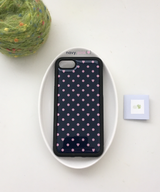 [epoxy] ドット (navy • pink) ハート