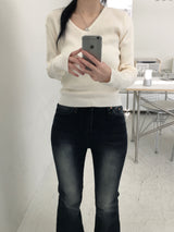 Basic V-neck knitwear (4 colors)