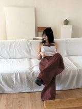 Leve ヴィンテージレースリボンポイントホルターストラップタンクトップ