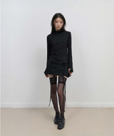 Mock Neck Tee / Black