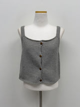 Wood Square Neck Knit Bustier