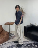 Lupen pintuck wide cotton pants
