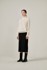 Cashmere turtle neck knit (Purple)