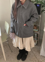 [unisex] Higgem Wool Collar Half Coat