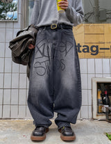 ファンシーレタリングバルーンデニムパンツ