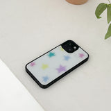 pastel star glossy glass bumper case