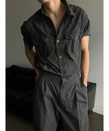 [S/S]ピグメントウェスタンマッスルフィットハーフシャツ(3color)