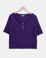 ベトナムボタンポイントカラーショートスリーブTシャツ