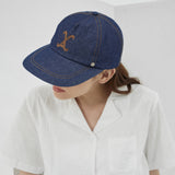 VA Curved Denim Stitch Detail 5Panel Ball Cap / Indigo