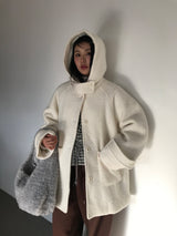 [MD Pick]ファインウールフーデッドハーフコート (2color)