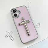 [MADE]pink stud cross case