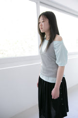 バックレスホルターネックスリーブレストップス (5colors)