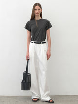 (Z-PT-5551)ESSENTIAL DOUBLE TUCK PANTS S