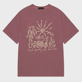 Cast Dreams No Worries Pigment Half Sleeve T Coral Pink
